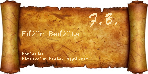 Für Beáta névjegykártya