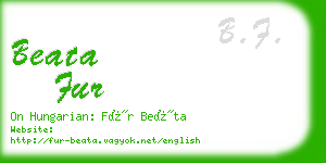 beata fur business card